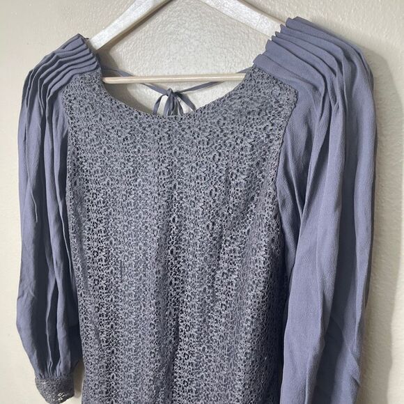 Addison adress Womens Small Purple Lace Long Sleeve Mini - Picture 2 of 13